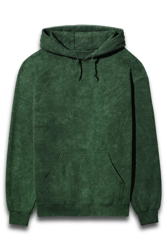 Bottle Green Acid Wash Hoodie