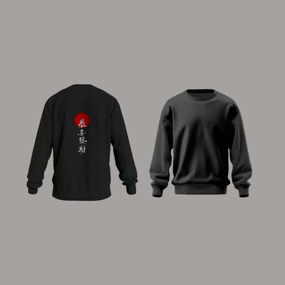 Japanese Edition Black Sweatshirts