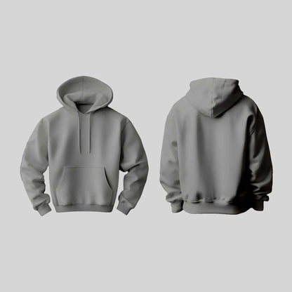 Plain Grey Melange Hoodie