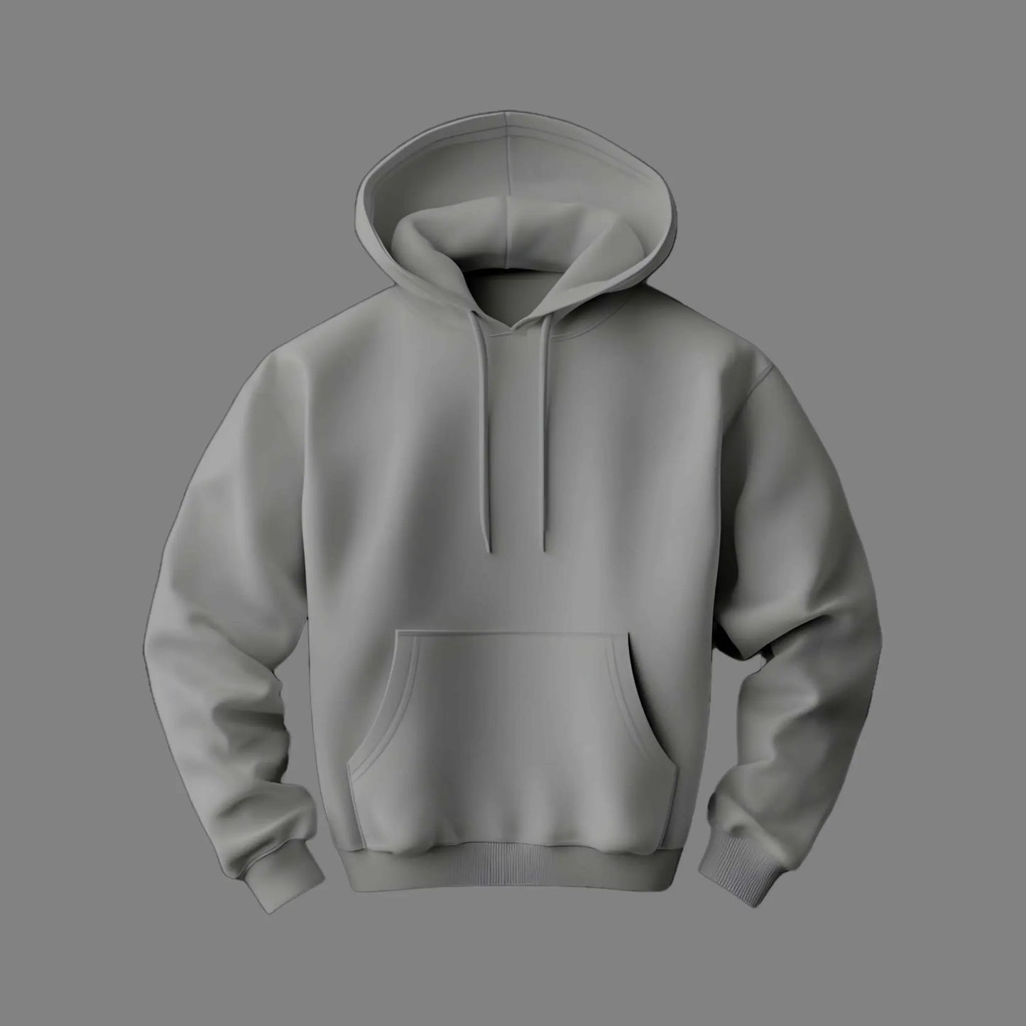 Plain Grey Melange Hoodie