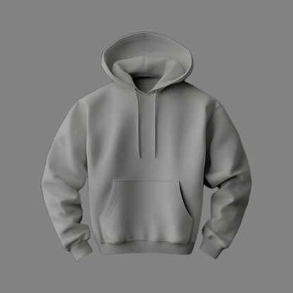 Plain Grey Melange Hoodie