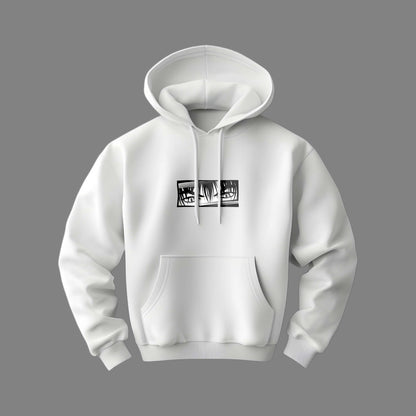 Shiva Print White Hoodie