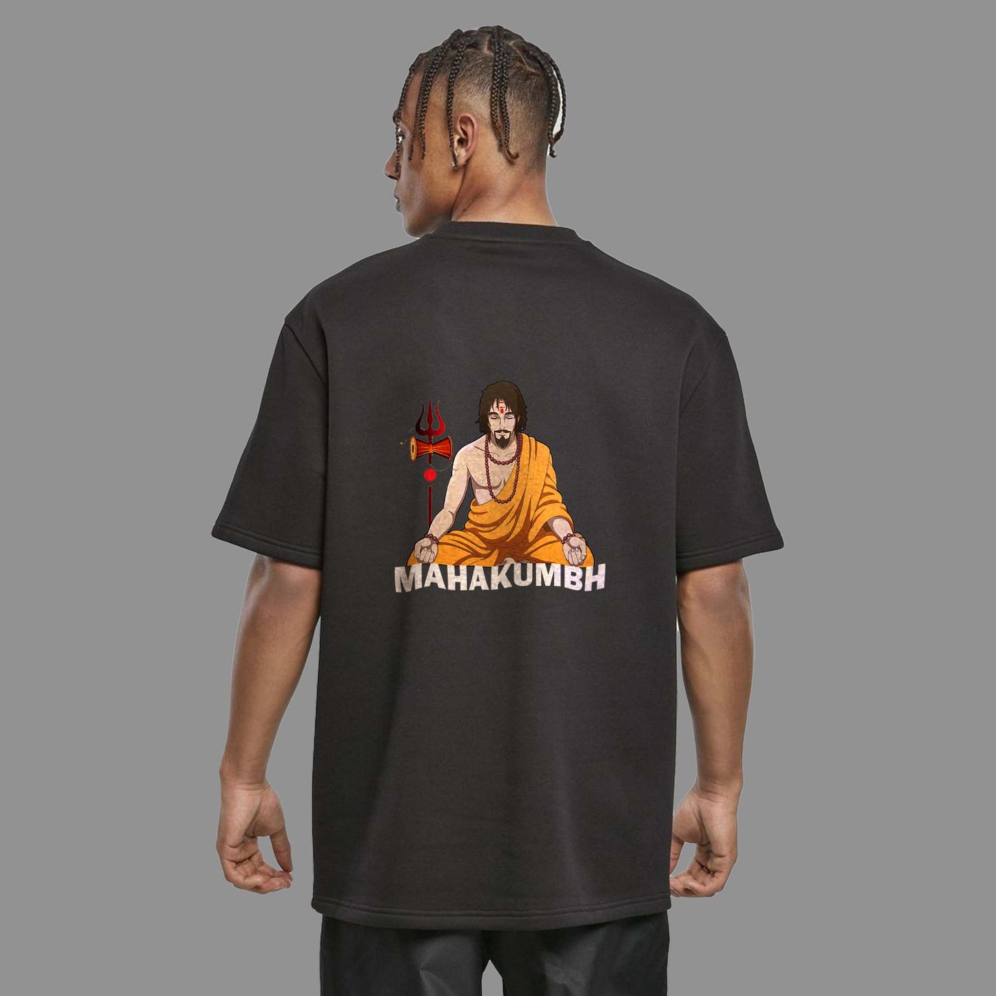 Mahakumbh Black Oversized T-Shirt