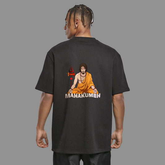 Mahakumbh Black Oversized T-Shirt